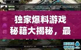 独家爆料游戏秘籍大揭秘，最新视频攻略，技巧全掌握！